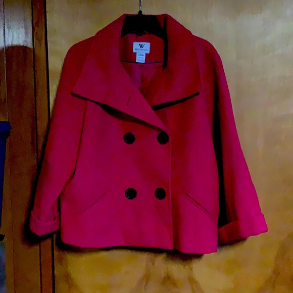Women’s Fuchsia Crop Peacoat - Picture 1 of 1